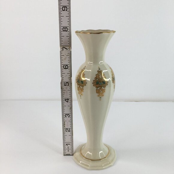 Lenox Vintage Catalan Ivory Gold Trim Bud Vase Retired - Picture 7 of 10